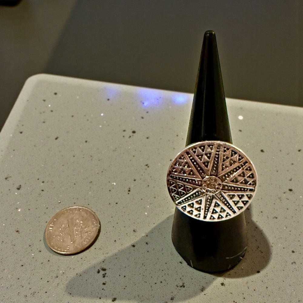 Silver Geometric Ring